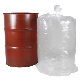 Pack of 150 Clear Drum Liners 30 x 48. Cylindrical Shaped Liners 30x48. Thickness 4 mil. 30 Gallon Low Density Polyethylene Bags for Open Head